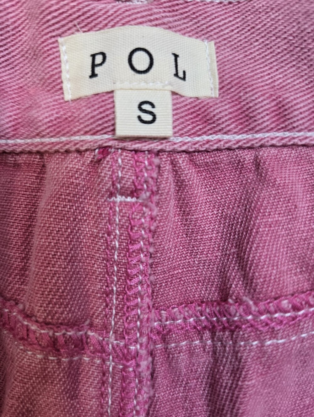 POL Pink Pearl Embellished Jeans Women's Sz.S Frayed Raw Edges Cottagecore Artsy - Picture 15 of 16